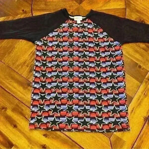 Lularoe Randy Red White blue back size 10